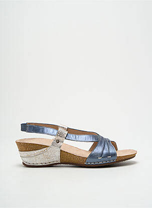 Sandales/nu pieds tissage satiné talon de 4 à 6cm bleu PEDI GREEN femme