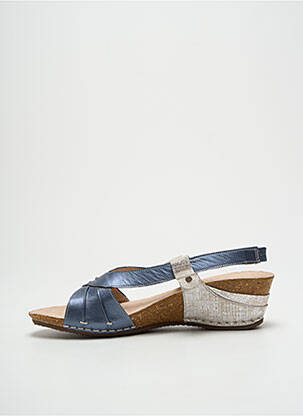 Sandales/nu pieds tissage satiné talon de 4 à 6cm bleu PEDI GREEN femme