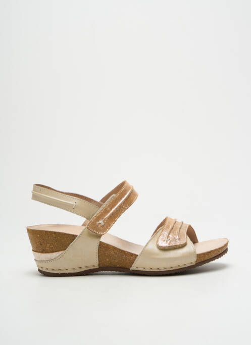 Sandales/nu pieds tissage satiné talon de 4 à 6cm beige PEDI GREEN femme