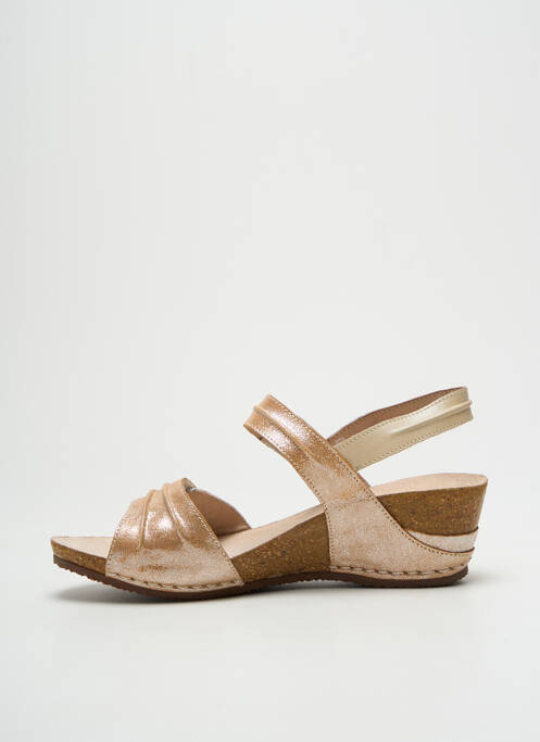 Sandales/nu pieds tissage satiné talon de 4 à 6cm beige PEDI GREEN femme