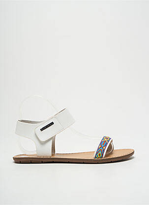 Sandales/nu pieds matière lisse talon plat jusqu'à 3cm blanc CHATTAWAK femme
