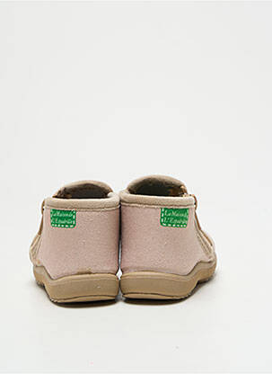 Chaussons/pantoufles fermeture zippée bout rond beige LA MAISON DE L'ESPADRILLE garçon