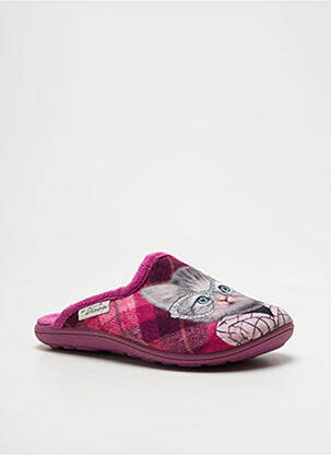 Chaussons/pantoufles tissage velours bout rond rose LA MAISON DE L'ESPADRILLE fille