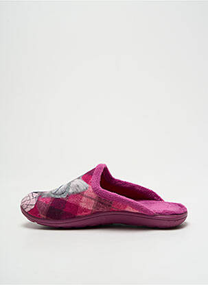 Chaussons/pantoufles tissage velours bout rond rose LA MAISON DE L'ESPADRILLE fille