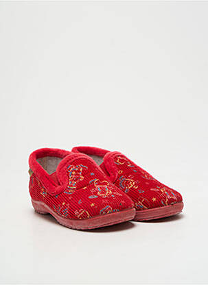 Chaussons/pantoufles fourrée bout rond rouge LA MAISON DE L'ESPADRILLE garçon