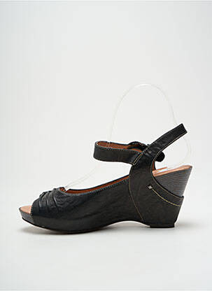 Sandales/nu pieds tissage satiné talon de 7 à 9cm noir KARSTON femme