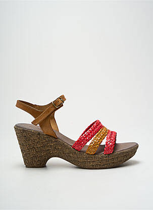 Sandales/nu pieds semi compensé talon de 7 à 9cm marron ARIMA femme