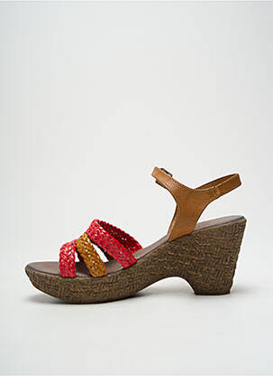 Sandales/nu pieds semi compensé talon de 7 à 9cm marron ARIMA femme