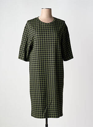 Robe mi-longue manches 3/4 manches 3/4 vert SIGNE NATURE femme
