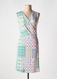 Robe mi-longue imprimé fantaisie sans manche violet SIGNE NATURE femme