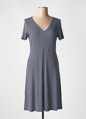 Robe mi-longue imprimé fantaisie manches courtes bleu TOM TAILOR femme