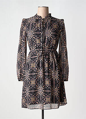 Robe courte manches longues manches longues noir MOLLY BRACKEN femme