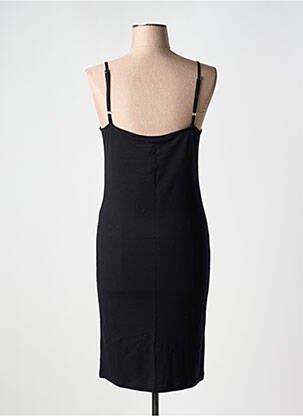 Robe mi-longue col v fines bretelles noir POUSSIERE D'ETOLE femme