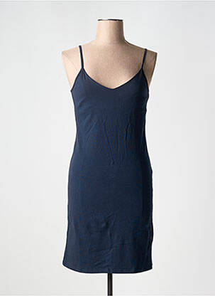 Robe mi-longue col v fines bretelles bleu MEXX femme