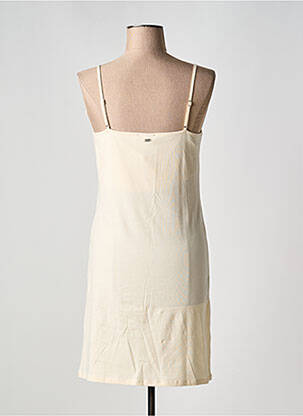Robe mi-longue col v fines bretelles beige MEXX femme