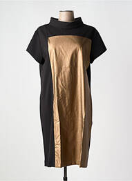 Robe mi-longue manches courtes manches courtes or SIGNE NATURE femme