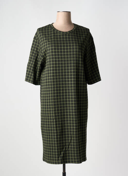 Robe mi-longue manches 3/4 manches 3/4 vert SIGNE NATURE femme