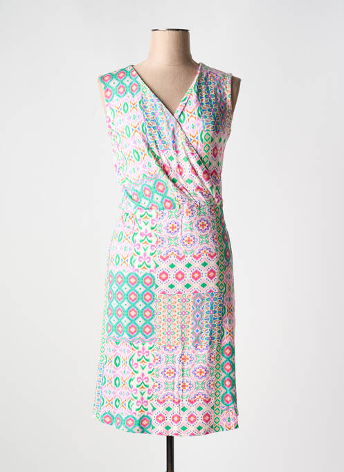 Robe mi-longue imprimé fantaisie sans manche violet SIGNE NATURE femme