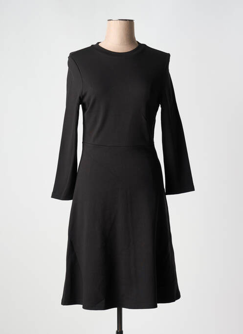 Robe mi-longue manches longues manches longues noir STREET ONE femme