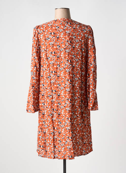 Robe courte manches longues manches longues orange ÉTYMOLOGIE femme
