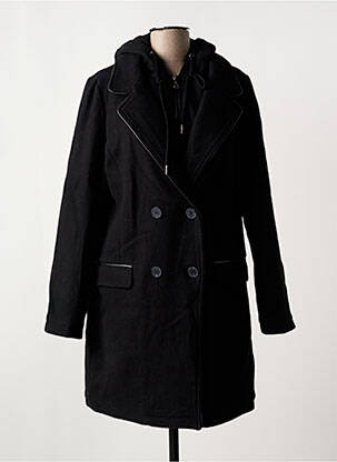 Manteau long coupe cintrée a capuche noir FREEMAN T.PORTER femme
