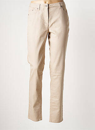 Jeans coupe slim stretch taille normale beige BRANDTEX femme
