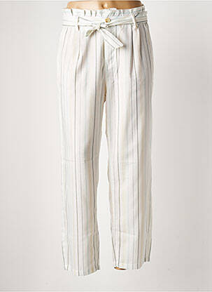 Pantalon droit tissage popeline taille normale beige FREEMAN T.PORTER femme