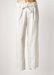 Pantalon droit tissage popeline taille normale beige FREEMAN T.PORTER femme
