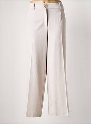 Pantalon large fermeture zippée sous rabat boutonné taille haute gris TOM TAILOR femme