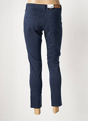 Pantalon 7/8 tissage popeline taille normale bleu F.A.M. femme