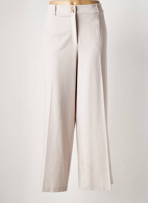Pantalon large fermeture zippée sous rabat boutonné taille haute gris TOM TAILOR femme