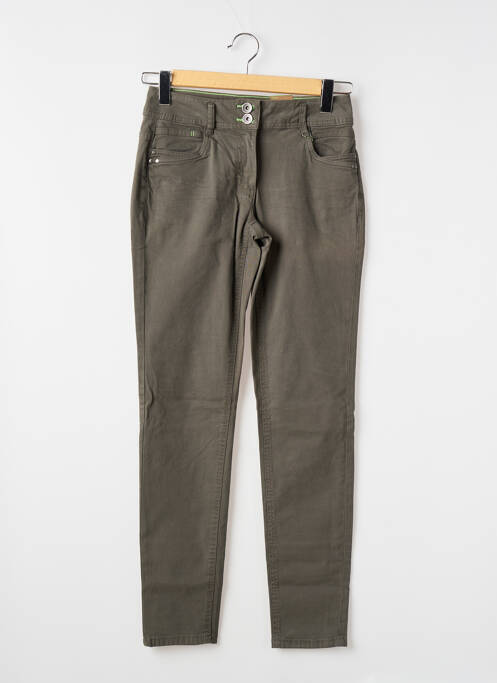 Jeans coupe slim vert CECIL pour femme