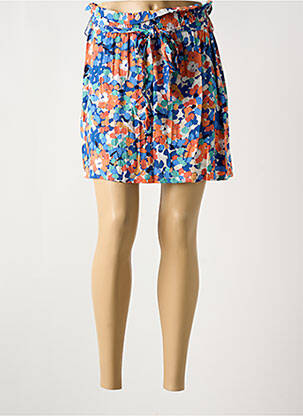 Mini-jupe taille élastique bleu MOLLY BRACKEN femme
