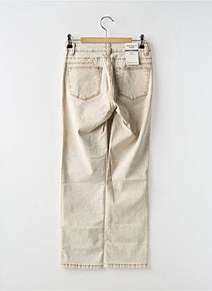 Pantalon droit fermeture zippée sous rabat boutonné beige TOM TAILOR femme