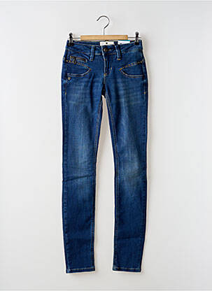 Jeans coupe slim broderie rivets taille basse bleu FREEMAN T.PORTER femme