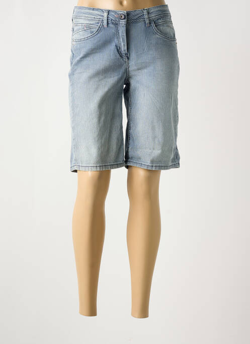 Bermuda coupe droite bleu CECIL femme
