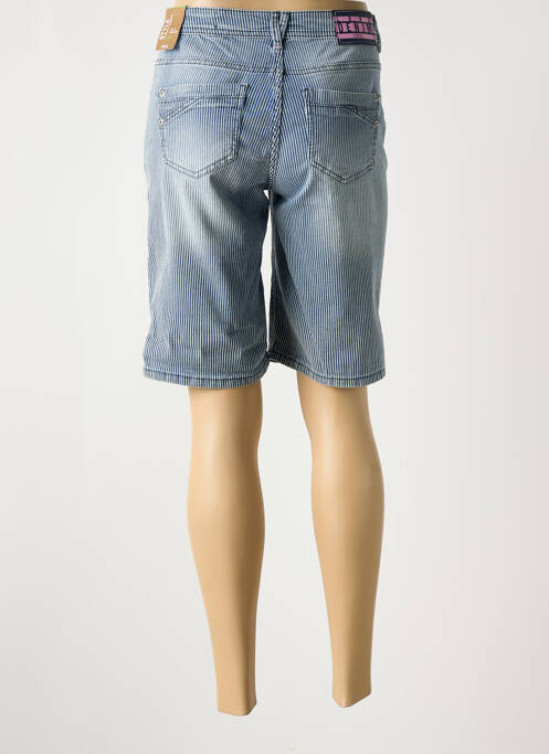 Bermuda coupe droite bleu CECIL femme