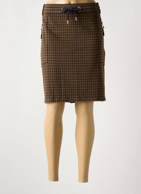 Jupe mi-longue marron CECIL pour femme