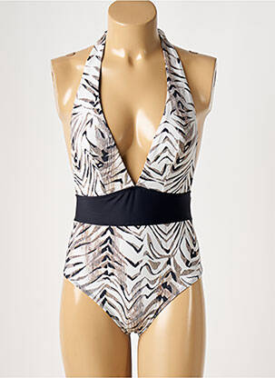 Maillot de bain 1 pièce imprimé fantaisie noir AUBADE femme