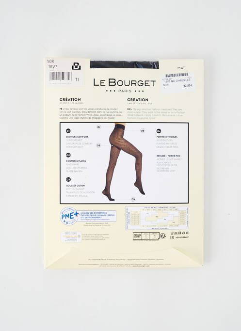 Collants imprimé fantaisie noir LE BOURGET femme