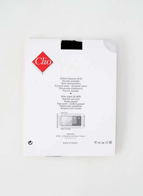Collants stretch noir CLIO femme