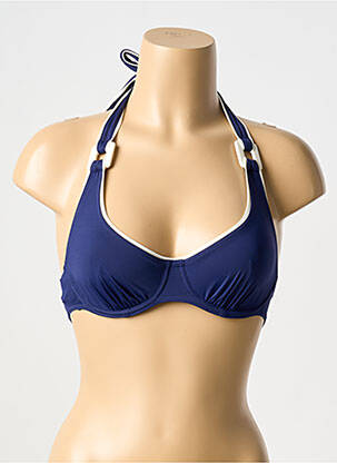 Haut de maillot de bain stretch haut soutien-gorge balconnet bleu AUBADE femme