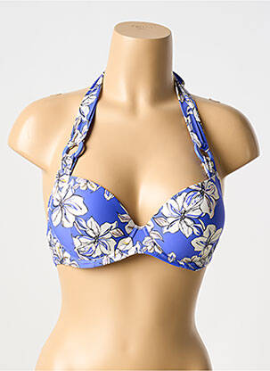 Haut de maillot de bain stretch haut soutien-gorge push-up bleu AUBADE femme
