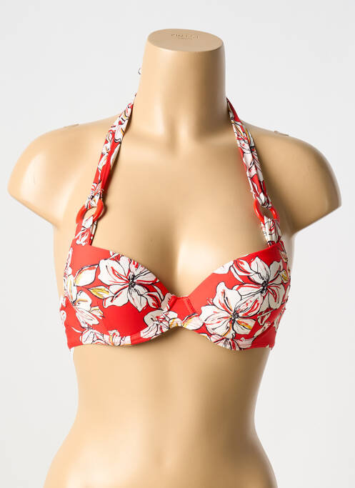 Haut de maillot de bain stretch haut soutien-gorge push-up rouge AUBADE femme