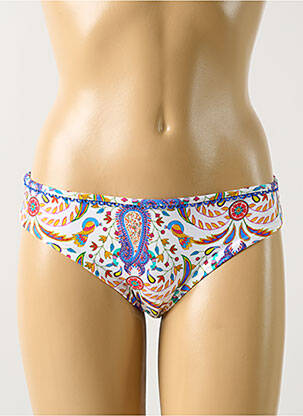 Bas de maillot de bain imprimé fantaisie culotte blanc FREYA femme