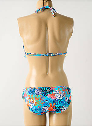 Maillot de bain 2 pièces stretch haut triangles bleu OLYMPIA femme
