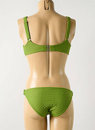 Maillot de bain 2 pièces stretch haut soutien-gorge emboitant vert OPERA femme