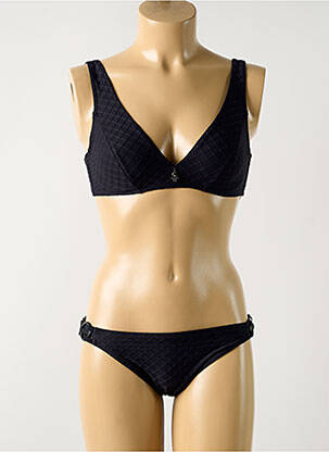 Maillot de bain 2 pièces stretch haut soutien-gorge emboitant noir OPERA femme