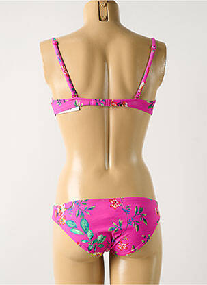 Maillot de bain 2 pièces stretch haut soutien-gorge balconnet rose WATERCULT femme