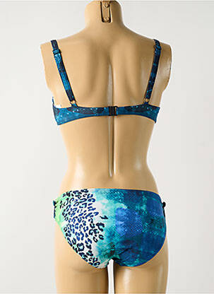 Maillot de bain 2 pièces stretch haut soutien-gorge emboitant bleu SUNFLAIR femme